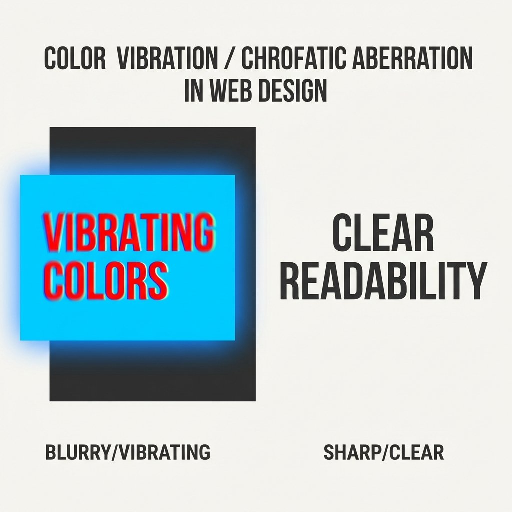 Color Vibration Example - Red on Blue vs High Contrast